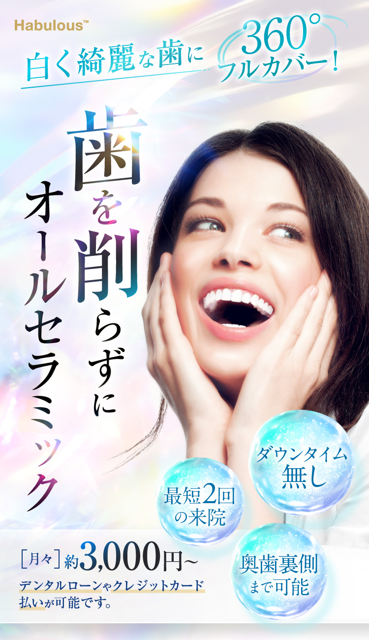歯を削らずにオールセラミック 全く新しい発想のセラミック治療